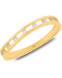 MAX + STONE - 14K Round Floating Cubic Zirconia Stackable Ring - Lyst