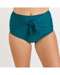 Calypsa - Plus Full Coverage High Waisted Bikini Bottom With Front Tie - Lyst
