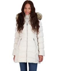 Laundry by Shelli Segal - Slimming Faux Fur Puffer Jacket - Lyst
