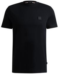 BOSS - Regular-fit T-shirt With Logo Badge - Lyst