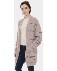 TRUEDAMES - Dark Color Stripe Solid Long Sleeve Pockets Cardigan - Lyst