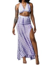 The Sang - Tie Dye Maxi Skirt Set With Split - Lyst