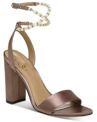 Sam Edelman - Yanelli Sandal 6 Leather Ankle Strap Block Heel Khd1863 - Lyst