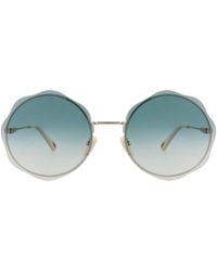 Chloé - Round-Frame Metal Sunglasses - Lyst