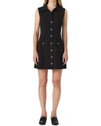 French Connection - Azra Twill Button Mini Dress - Lyst