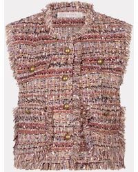 EsQualo - Gillian Gilet Tweed Jacket Vest - Lyst