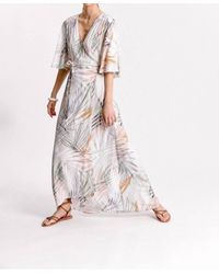 Molly Bracken - Printed Sunset Palm Wrap Dress - Lyst