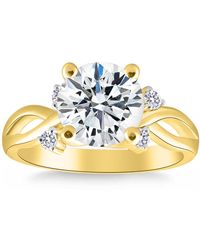 Pompeii3 - Certified 3.34ct Diamond Engagement Ring Yellow Gold Intertwined - Lyst