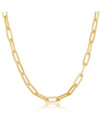 Simona - Sterling Silver 5.5mm Paper Clip Chain - Gold Plated - Lyst