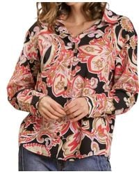 Umgee - Vintage Paisley Print Button-Up Blouse - Lyst
