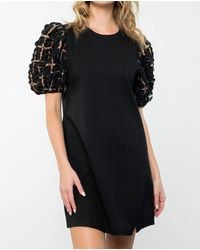 Thml - Textured Sequin Puff Sleeve Dress - Lyst