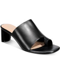 Alfani - Colyerrl Leather Block Heel Slide Sandals - Lyst