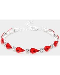 Fashnzfab - Teardrop Round Stone Link Evening Bracelet - Lyst