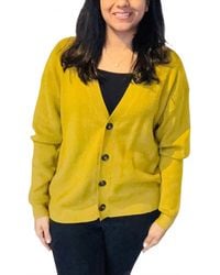 Zenana - Front Button V Neck Sweater Cardigan - Lyst