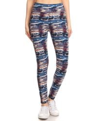 TRUEDAMES - Yoga Style Banded Lined Tie Dye Printed Knit Legging With High Waist - Lyst