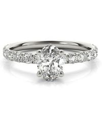 Pompeii3 - 1 1/2ct Oval Diamond Engagement Ring 14k White Yellow Or Rose Gold Lab Grown - Lyst