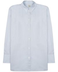 Circus Hotel - Azure Button-Down Relaxed Cotton-Linen Casual Shirt - Lyst