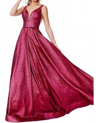 Cinderella Divine - Pleated A-Line Metallic Gown - Lyst