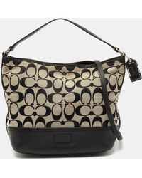 COACH - Signature Canvas And Leather Shoulder Bag - Lyst