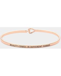 Fashnzfab - Beauty Comes In. Thin Brass Metal Hook Bracelet Rose - Lyst
