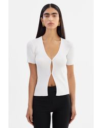 Lamarque - Aurelie Rib Knit Short Sleeve Top - Lyst