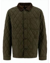 Polo Ralph Lauren - Quilted Jacket With Corduroy Collar And Padded Warmth - Lyst