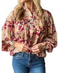 Eesome - Button Down Printed Blouse - Lyst