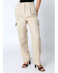 Olivaceous - Arya Linen Cargo Pants - Lyst