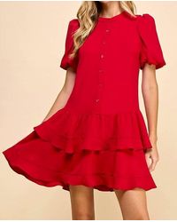 TCEC - Tiered Skirt Button Down Dress - Lyst