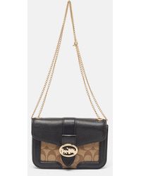 COACH - Signature Coated Canvas And Leather Georgie Crossbody Bag - Lyst