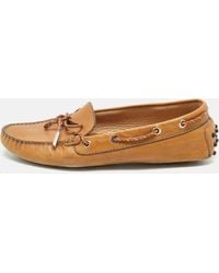 Tod's - Leather Gommino Bow Slip On Loafers - Lyst