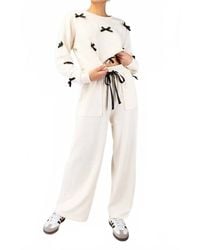 Eesome - Long Sleeve Bow Set Top - Lyst