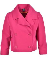 LVL LEVEL VIBES LEVEL - Fuchsia Cropped Polyester-Blend Jacket - Lyst