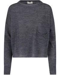 Ma'ry'ya - Crewneck Knit Sweater With Chest Pocket - Lyst