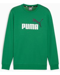 PUMA - Essentials+ Two-tone Big Logo Crew Neck Sweater - Lyst
