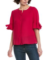 Cece - Flounce Bow Sleeve Top - Lyst