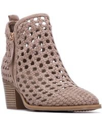 Xti - Block Heel Braided Style Ankle Booties - Lyst