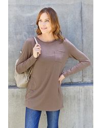 TRUEDAMES - Full Size Round Neck Long Sleeve Top - Lyst