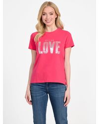 Guess - Eco Crewneck Lettie Tee - Lyst