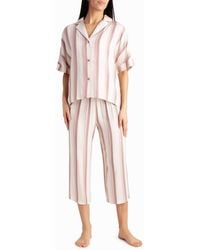 Nicole Miller - Woven Shirt And Capri Two-Piece Sleepwear Set - Lyst