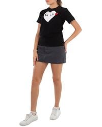 Comme des Garçons - Play Ladies T-Shirt With Heart Print & Patch - Lyst