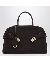 Ferragamo - Ferragamo Hug Soft L Suede Shoulder Bag - Lyst
