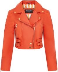 Infinity Leather - Brando Cropped Leather Jacket-Longtown - Lyst