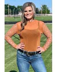 Sterling Kreek - Check Mesh Long Sleeve Top - Lyst