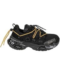 DSquared² - Faster Calf Leather Accent Low-Top Sneakers - Lyst