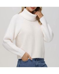 525 America - Mckenzie Mixed Media Removeable Collar Sweater - Lyst
