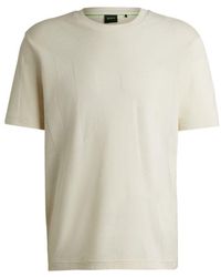 BOSS - Cotton-Jacquard Regular-Fit T-Shirt With Seasonal Artwork - Lyst