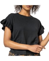 Lilla P - Ruffle Sleeve Crew Neck Sweater - Lyst