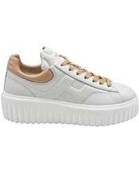 Hogan - Ivory Sneakers With Platform Sole And Rounded Toe - Lyst