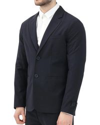 ARMANI EXCHANGE - Midnight Rounded Wool-Blend Blazer - Lyst